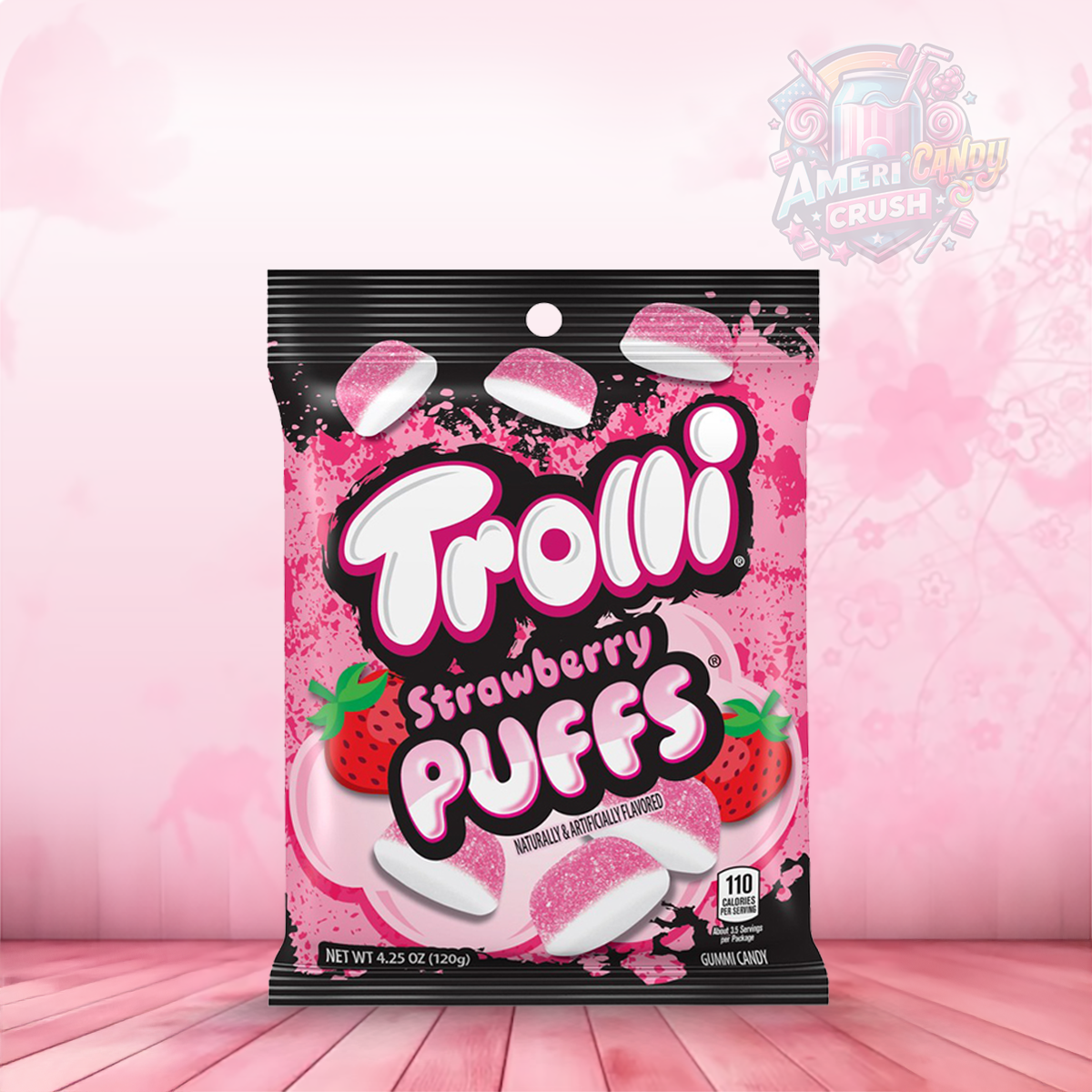 Trolli Strawberry Puff peg bag USA 120g