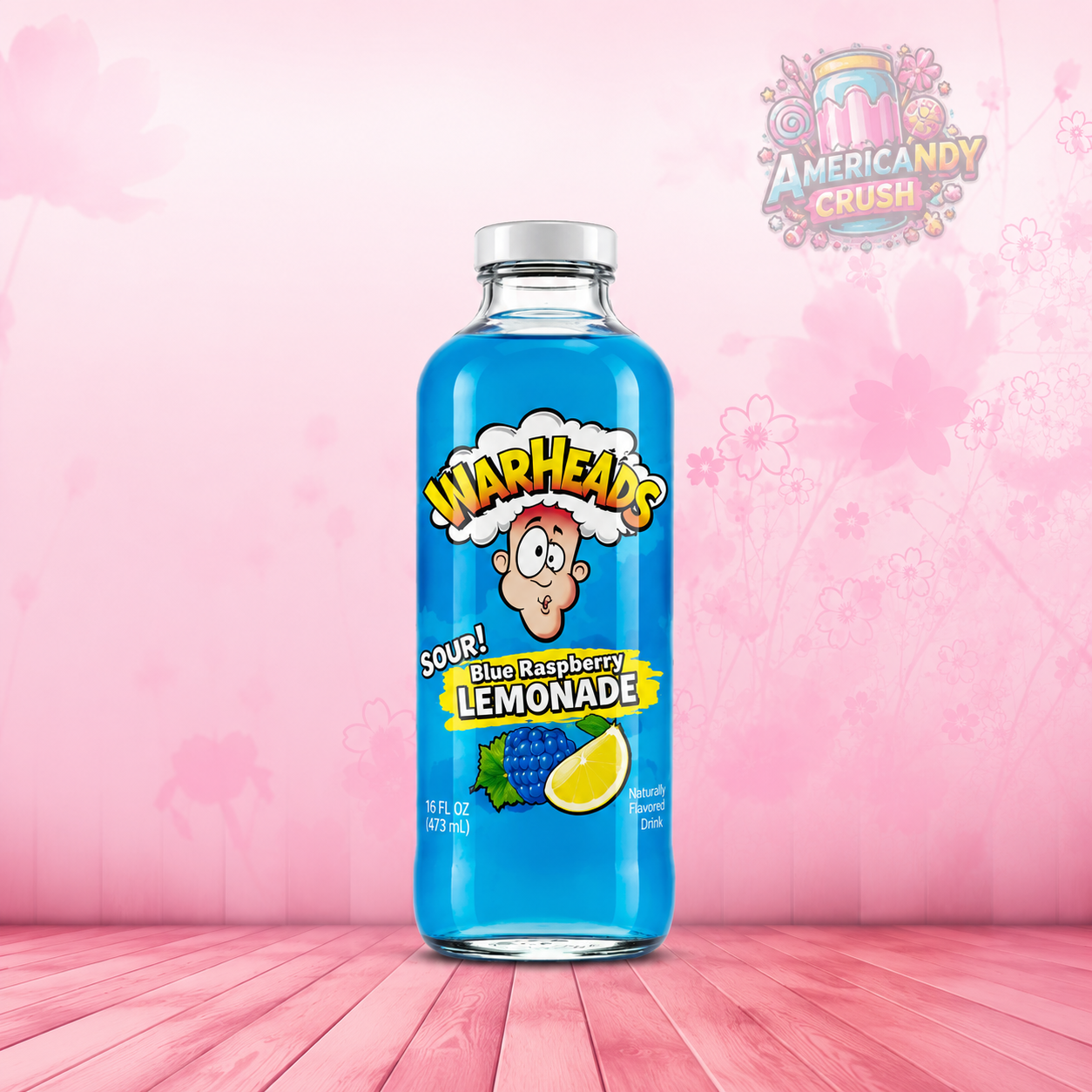 Warheads Sour Blue Raspberry Lemonade 16oz (473ml) 